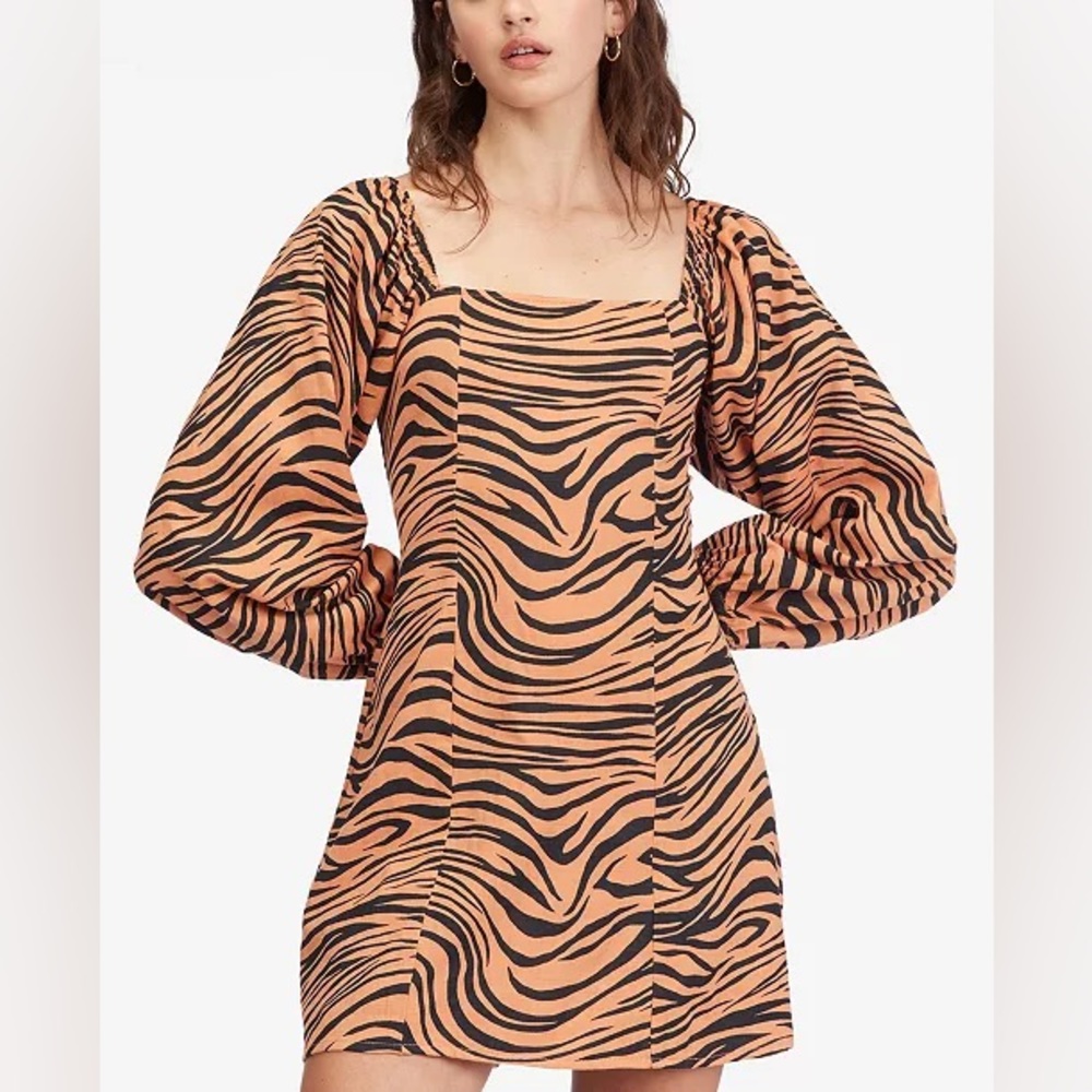 BILLABONG  Feeling Flirty Animal Print Mini Dress